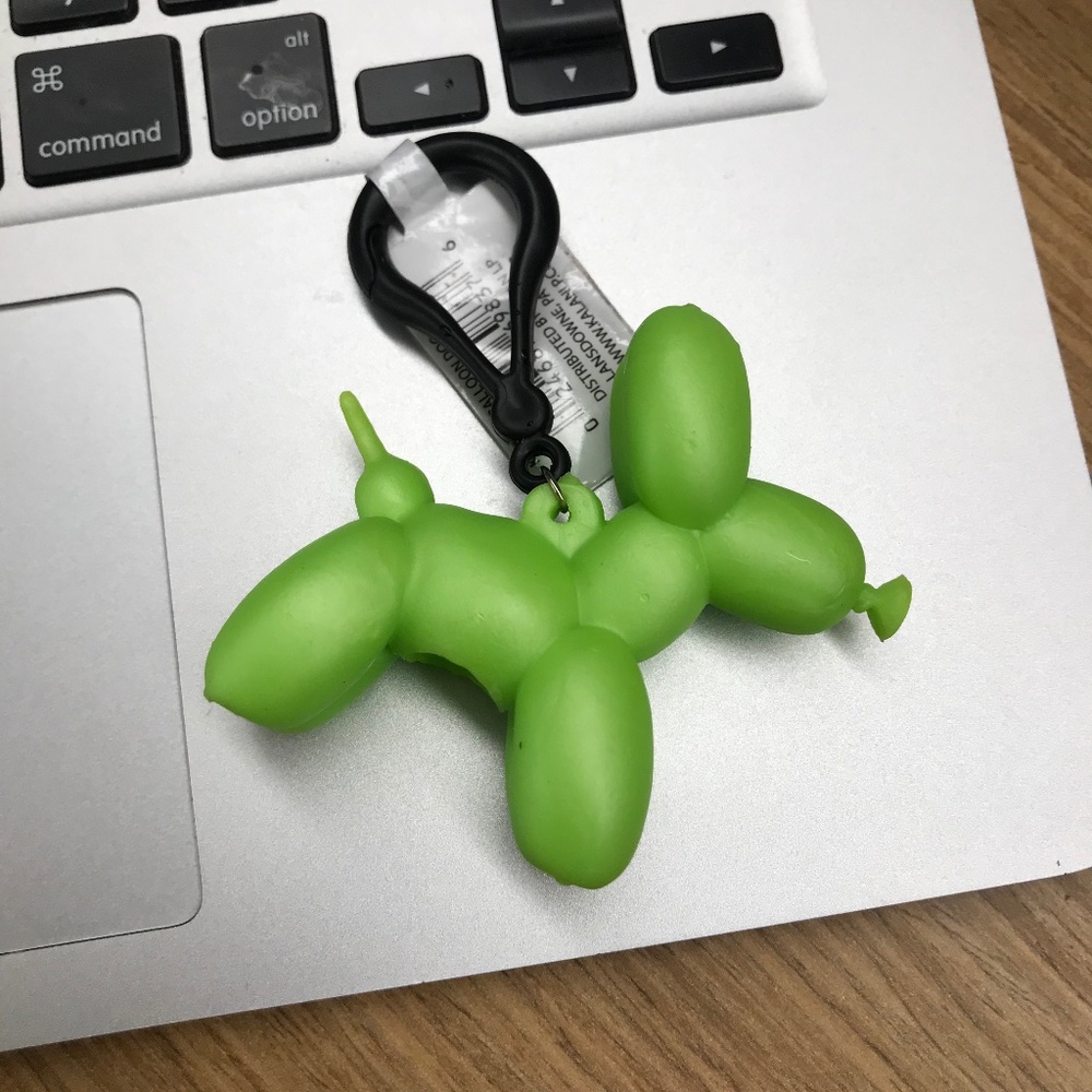 Green Balloon Dog Key Chain